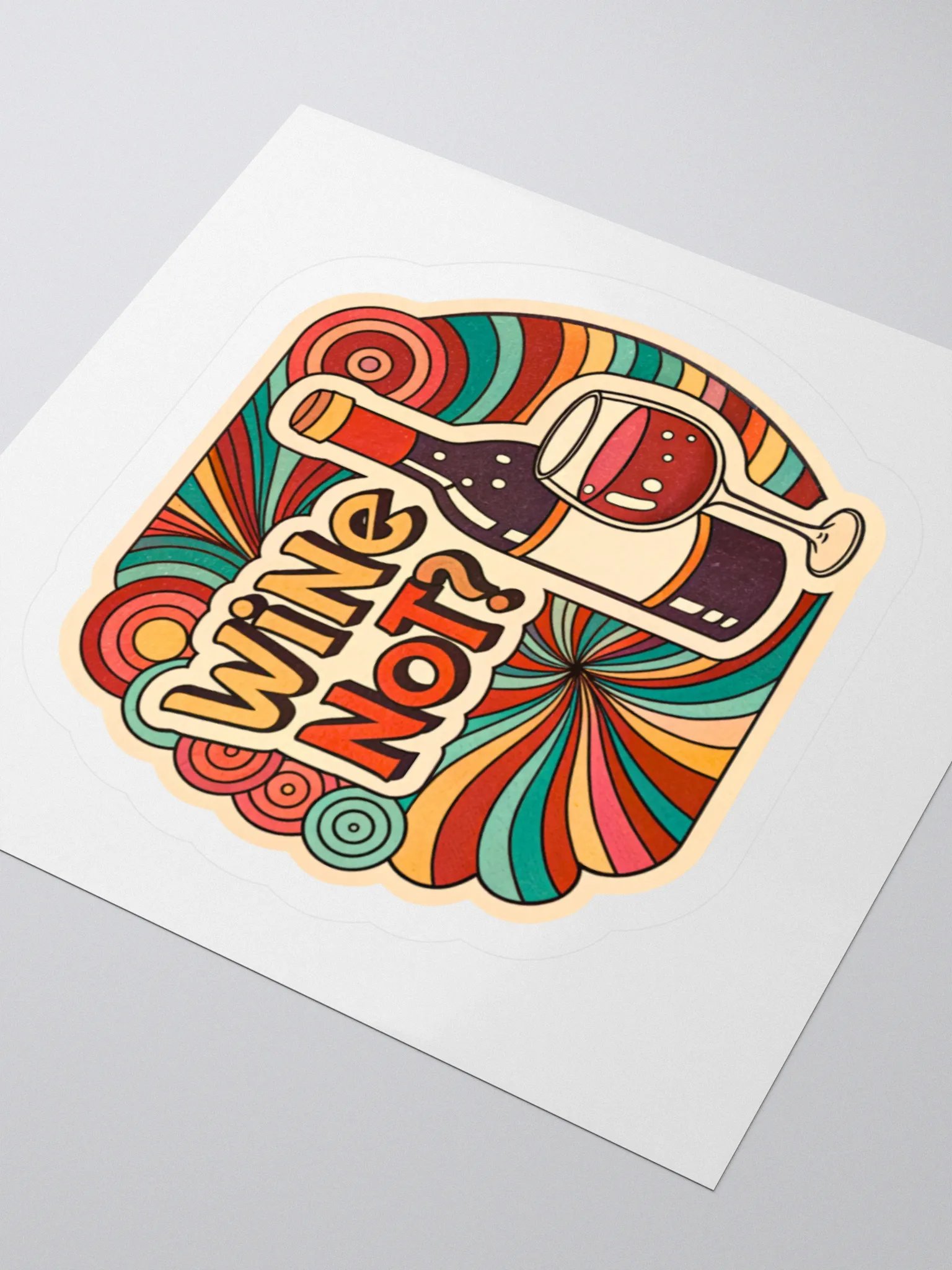Wine Not? Retro Kiss Cut Sticker product image (7)
