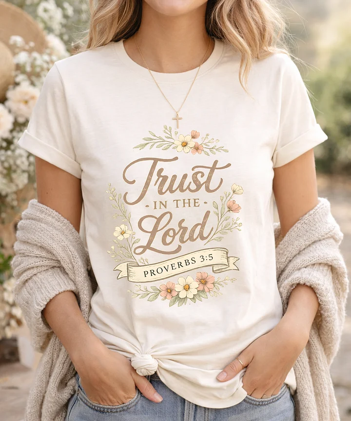Trust in the Lord Floral T-Shirt - Proverbs 3:5 product image (37)