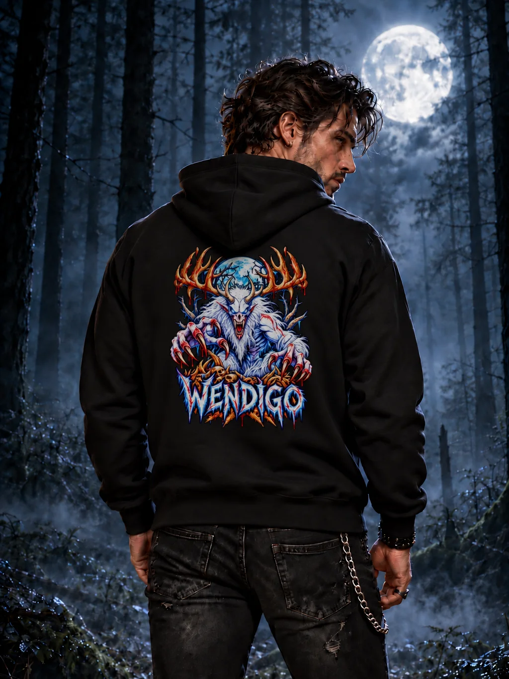 Wendigo: Neon Nightmares – Back Print Hoodie product image (8)