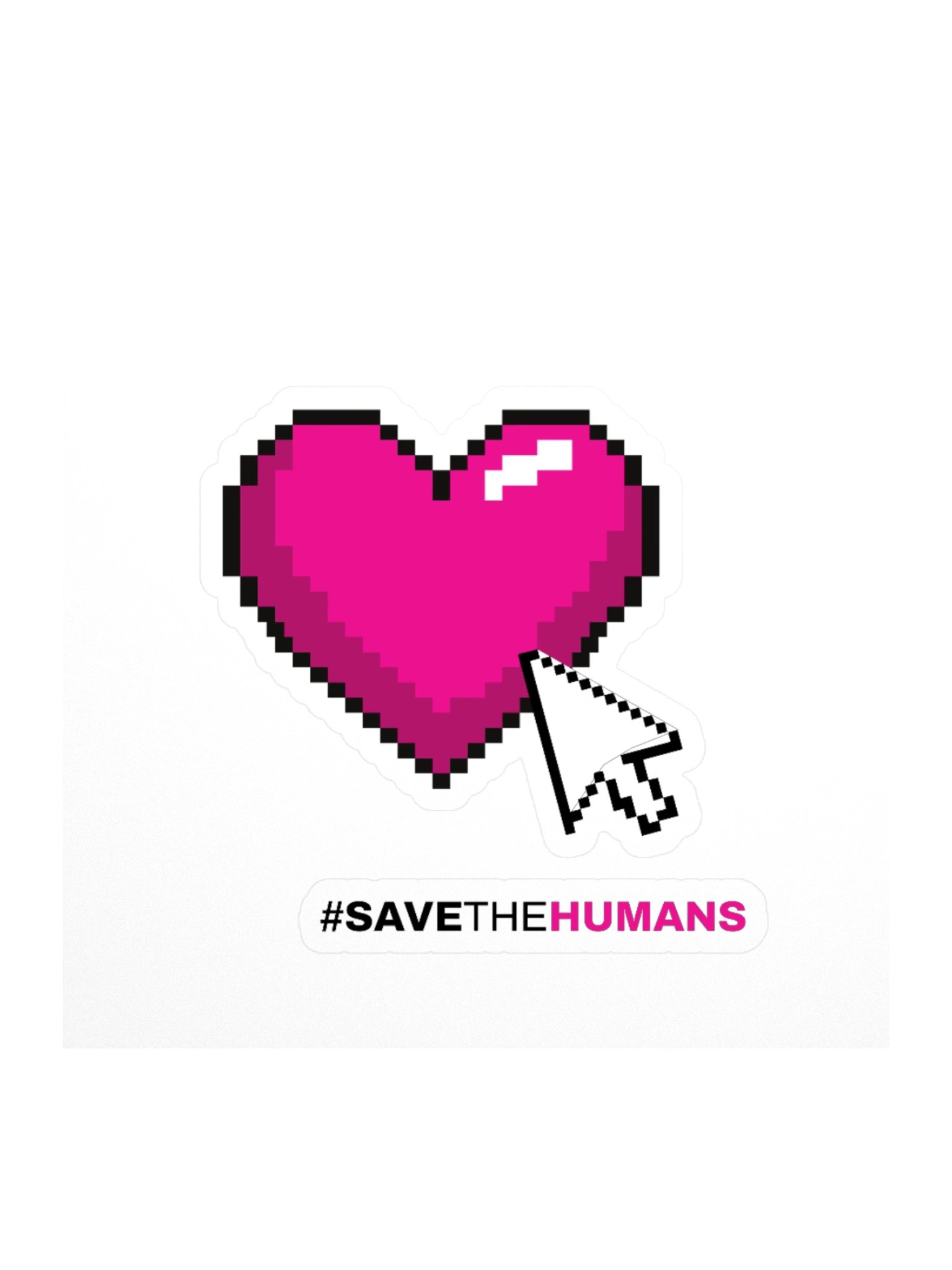 Save the Humans Pixel Heart Sticker product image (3)
