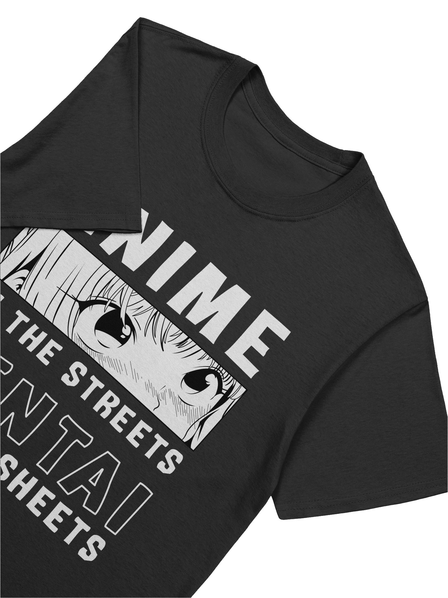 Anime Meme – Ahegao Waifu – Streets vs Sheets – Gildan Softstyle T-Shirt product image (5)