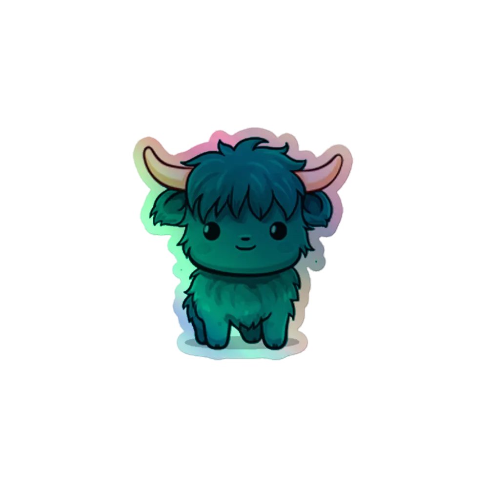 Blue Fluffy Cow Sticker product image (1)