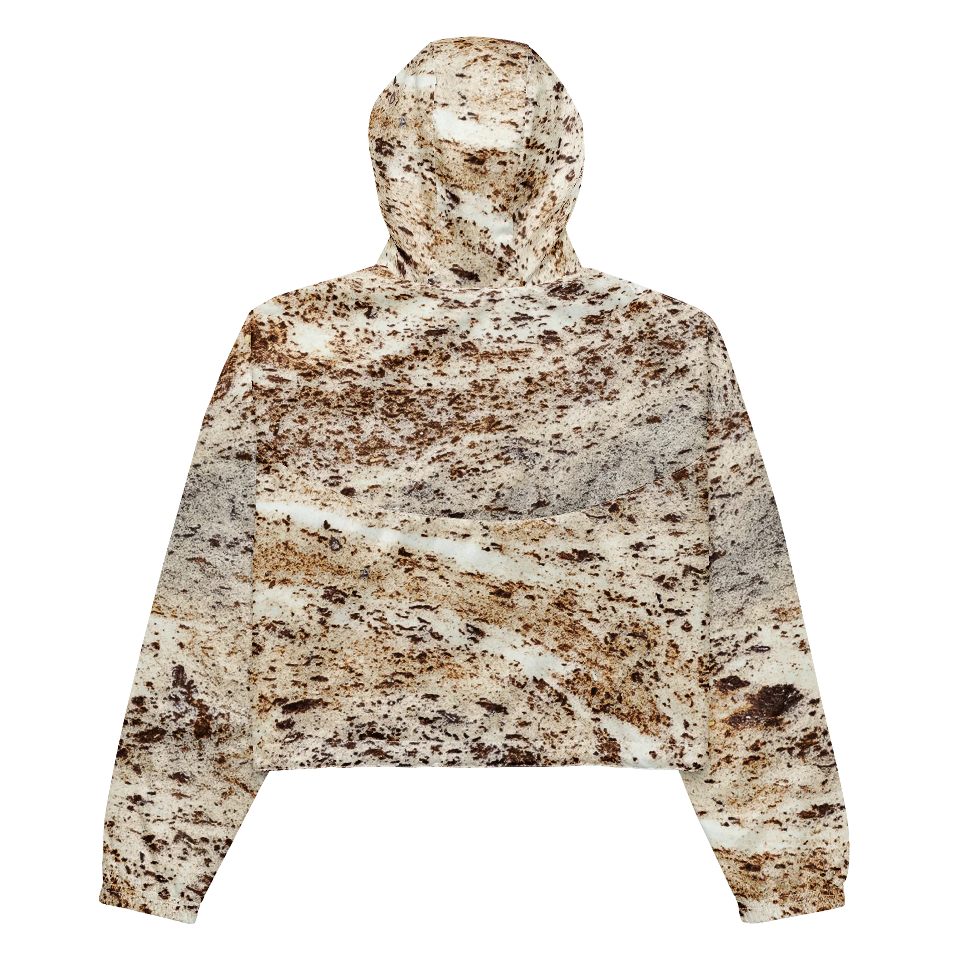 Espresso Swirl Women's All-Over Print Marbled Cacao Cropped Windbreaker product image (5)