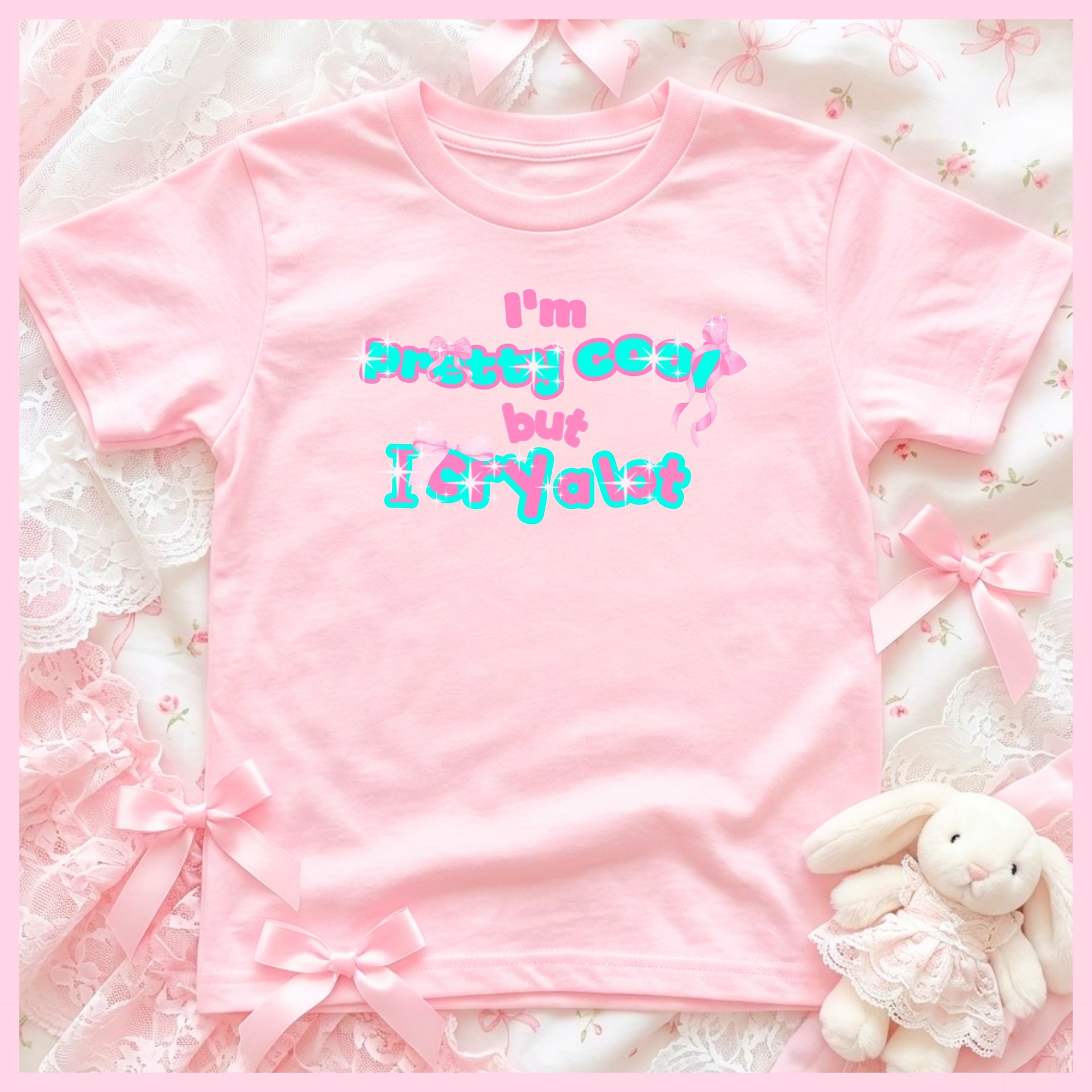 I'm pretty cool but I cry a lot🩷Super Soft🪽T-shirt🩷 product image (1)