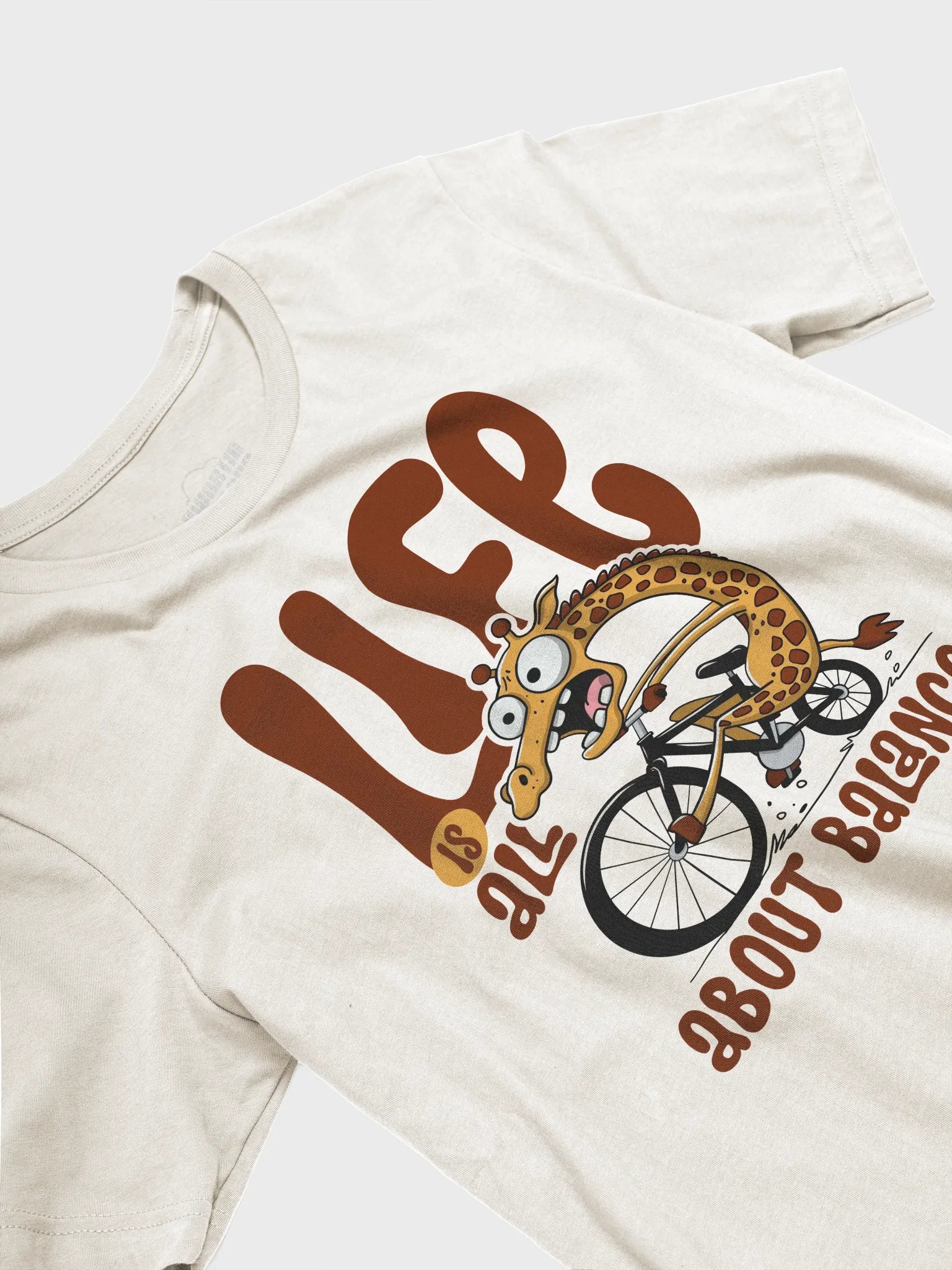 Life is all about balance Funny giraffe Cycling T-Shirt – Bike Cyclist Humor Tee product image (3)