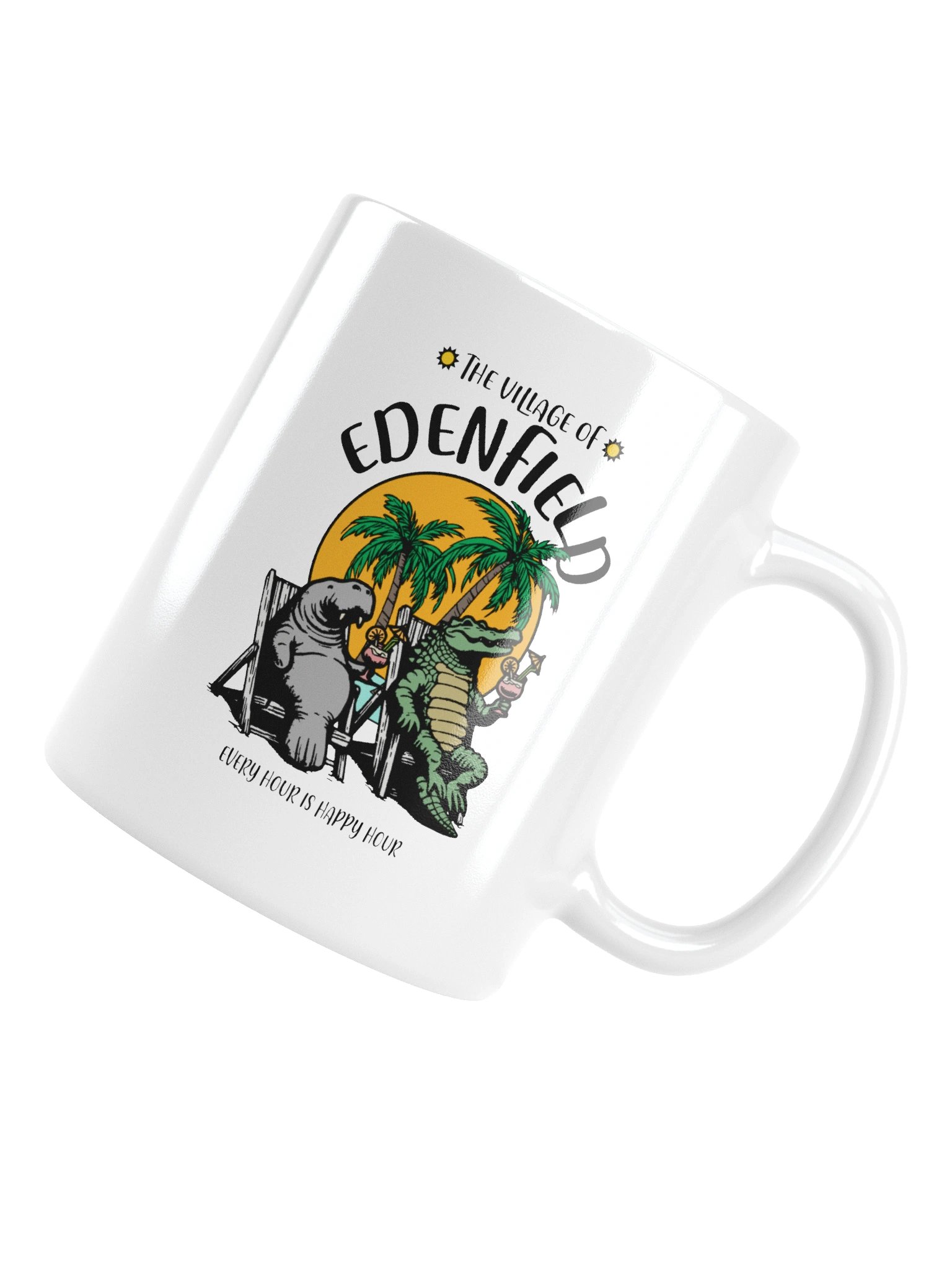 The Village of Edenfield TV Florida USA Fun Manatee Alligator Design Coffee Mug product image (15)