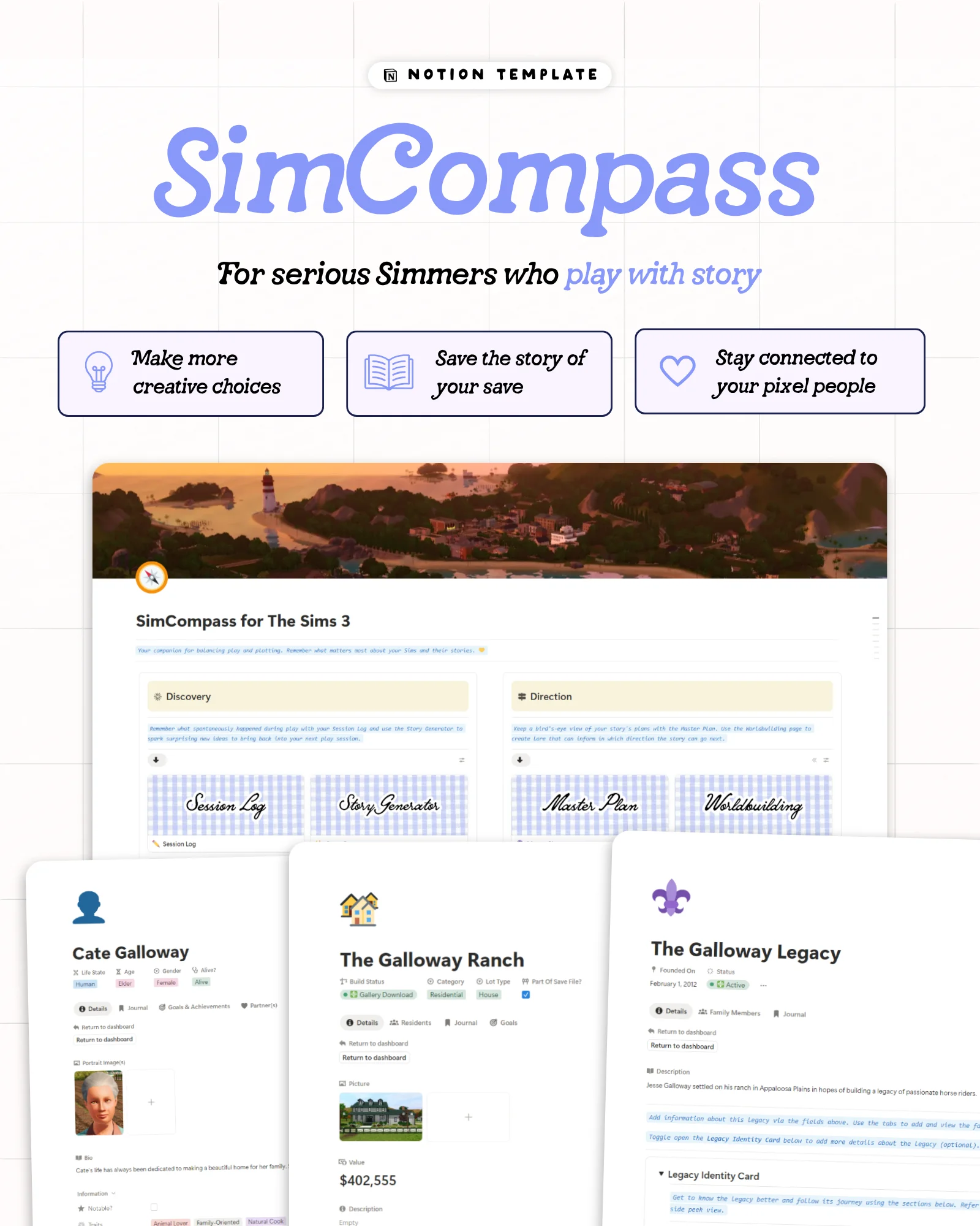SimCompass for The Sims 3: Story Bible & Storytelling Toolkit For Serious Simmers product image (1)