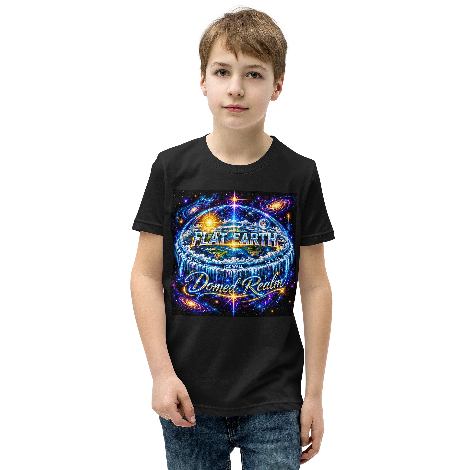 Cosmic Flat Earth Youth T-Shirt product image (1)