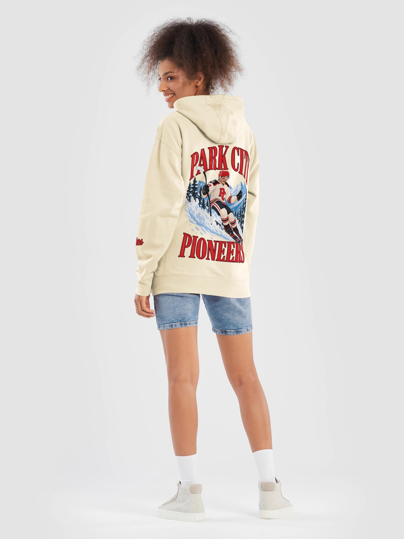 Pioneers Après Hockey Premium Hoodie — Bone product image (8)
