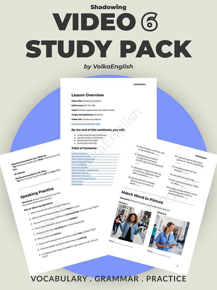 English Podcast for Thinking in English | Listen and Practice - Shadowing Video 6 Study Pack product image (1)