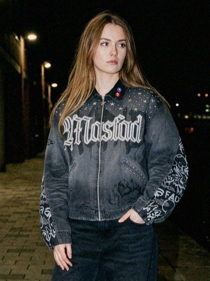 Nocturnal Script Denim Jacket product image (2)