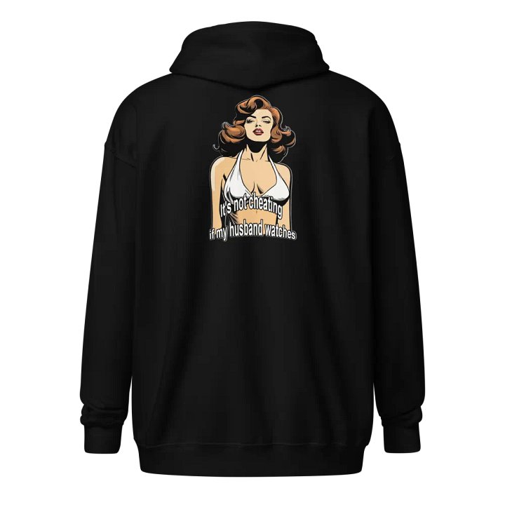 It's not cheating if my husband watches pop art zip up hoodie product image (1)