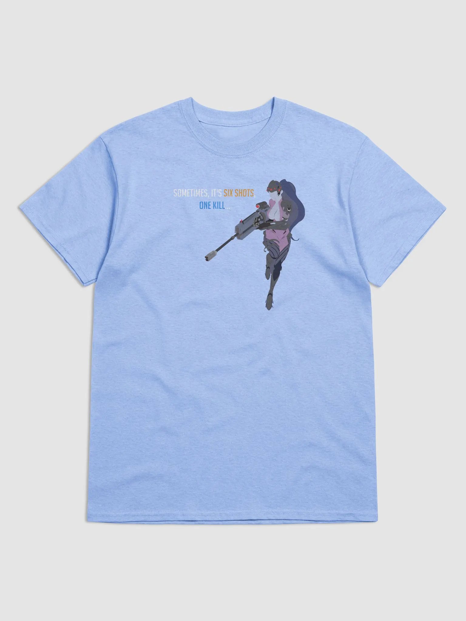 6 Shots, 1 Kill T-Shirt Light Text product image (1)