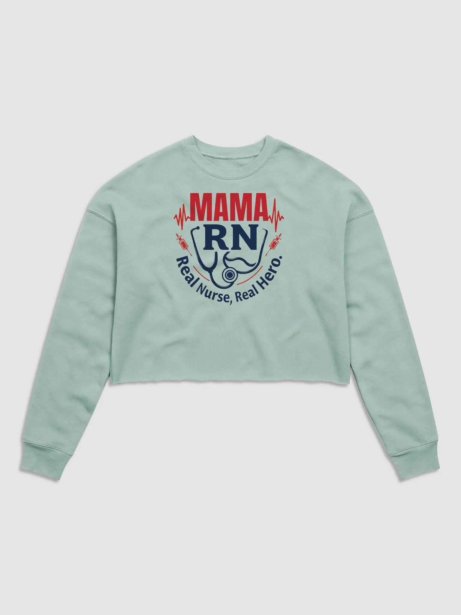 Mama RN, Real Nurse, Real Hero Crop Sweatshirt product image (2)