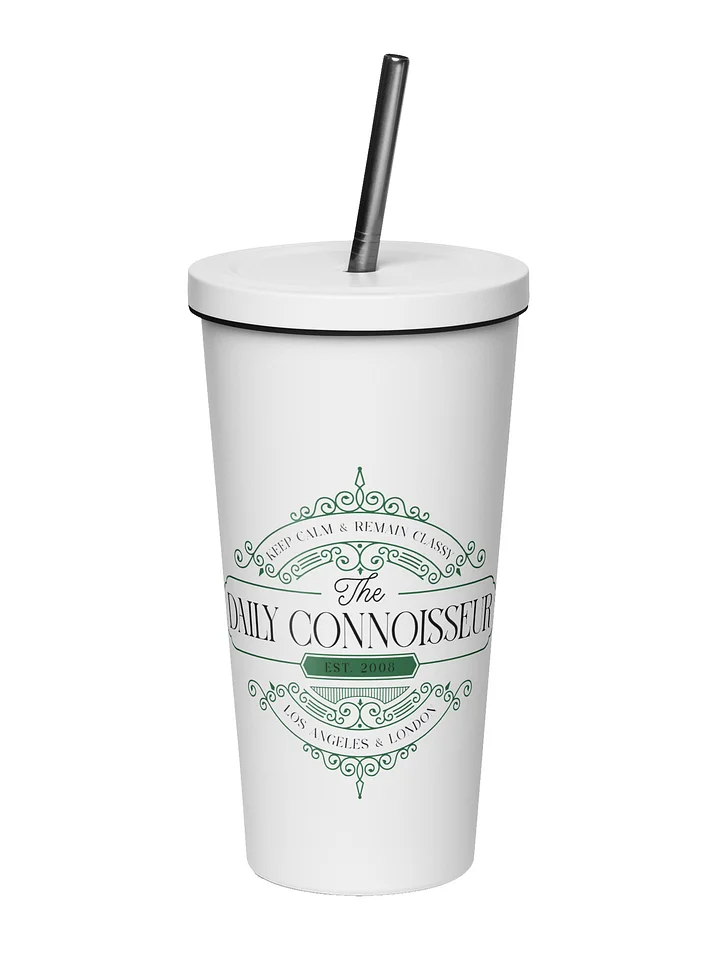 TDC White Tumbler with Straw product image (1)