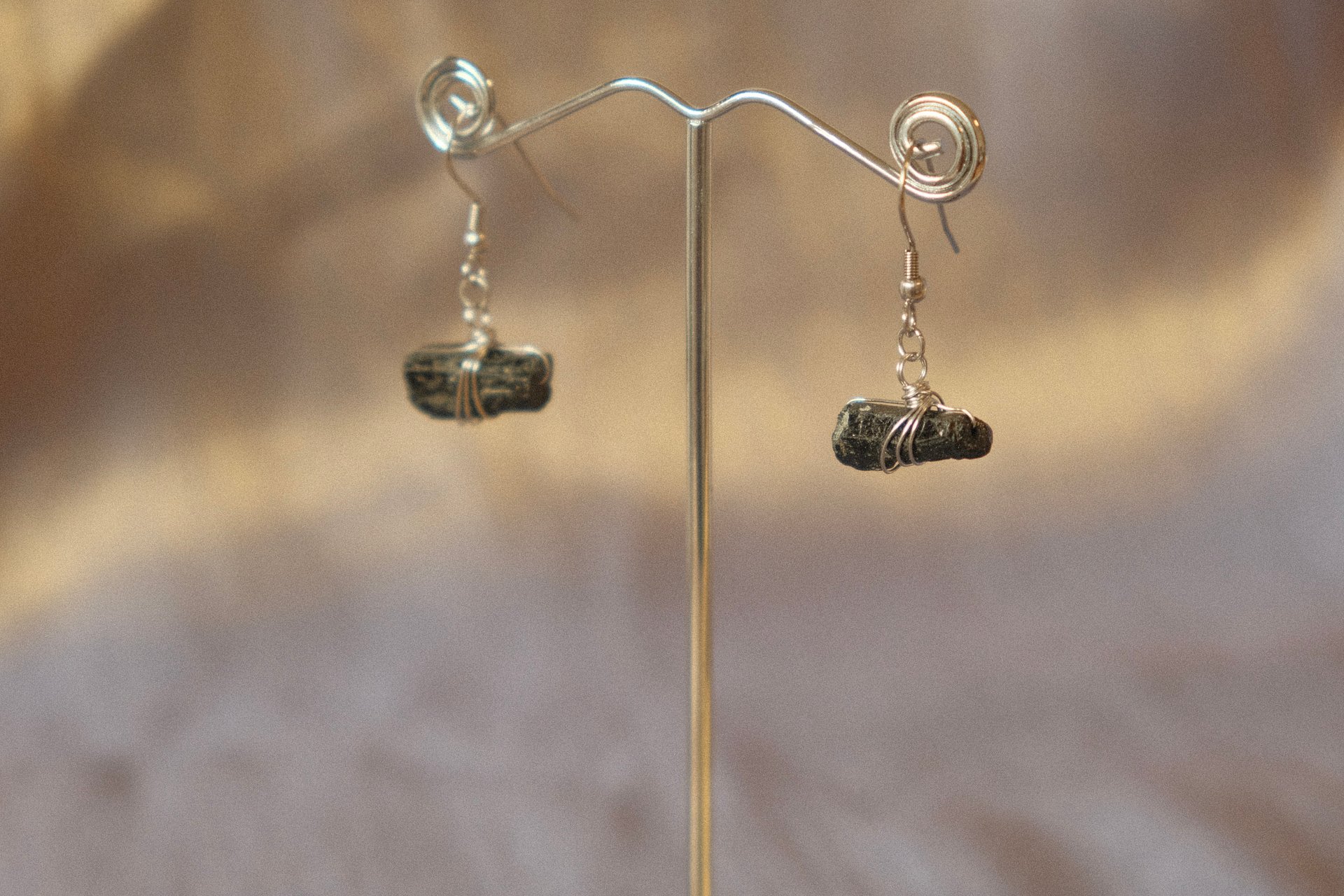 Tourmaline Wrapped Nugget Earrings product image (8)