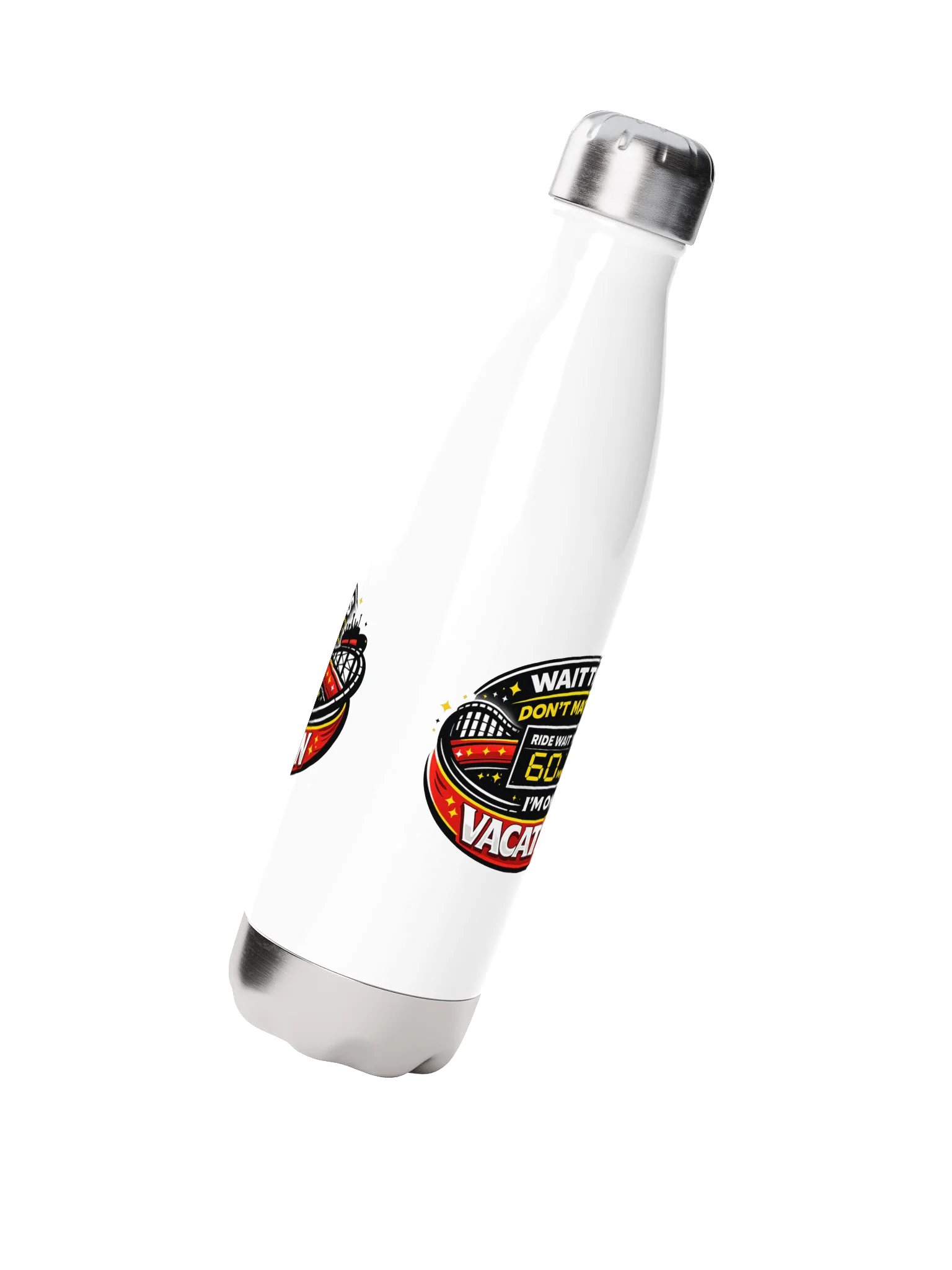 Wait Times Don't Matter, I'm on Vacation! Stainless Steel Water Bottle product image (2)