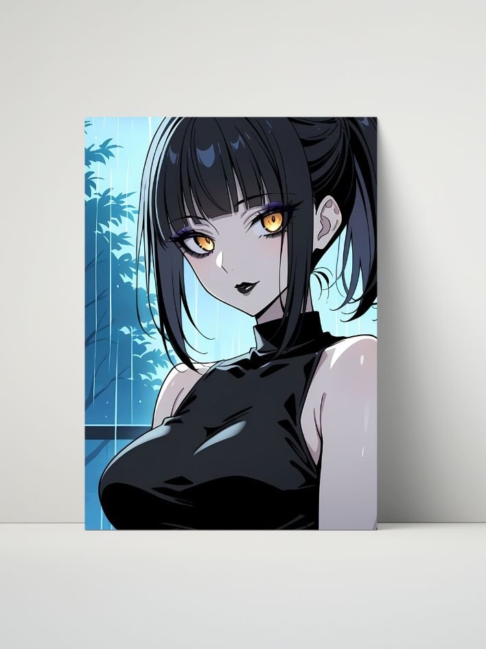 Metal Print - Luna Rain Original Character Rainy Night - 8x10 product image (1)