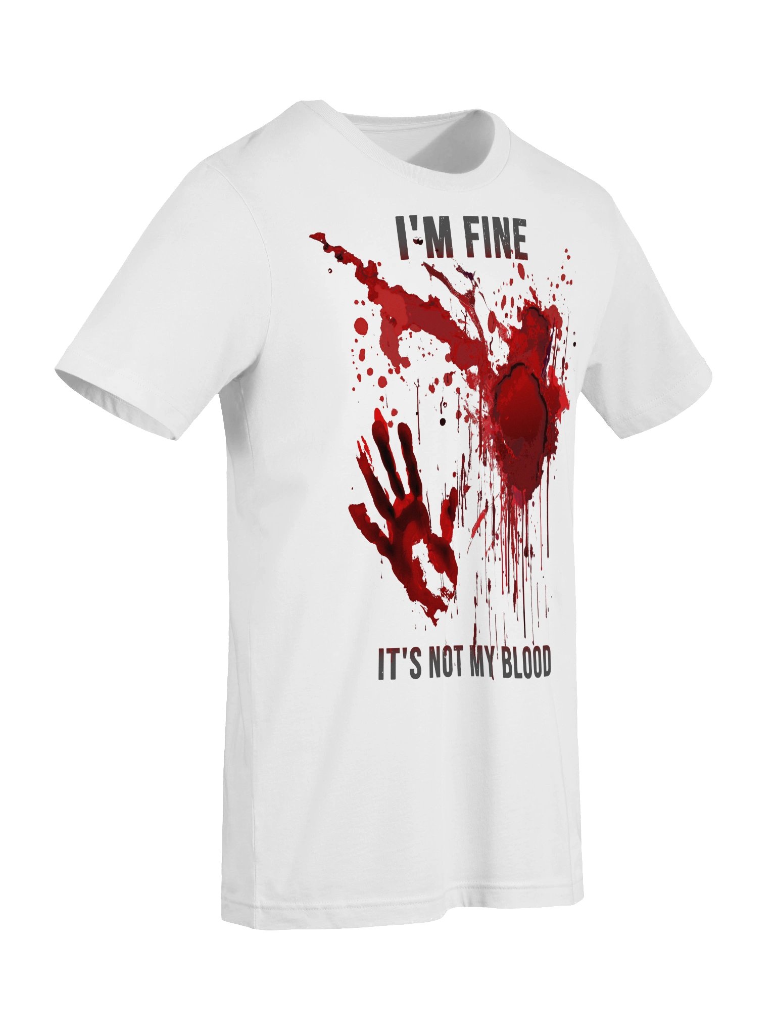 I’m Fine It’s Not My Blood Gore Shirt – Blood Splatter Zombie Horror product image (3)