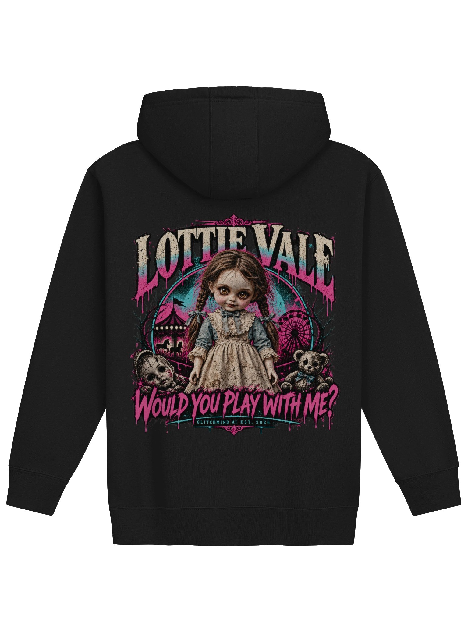 Lottie Vale “Would You Play With Me?” Back Print Hoodie product image (2)