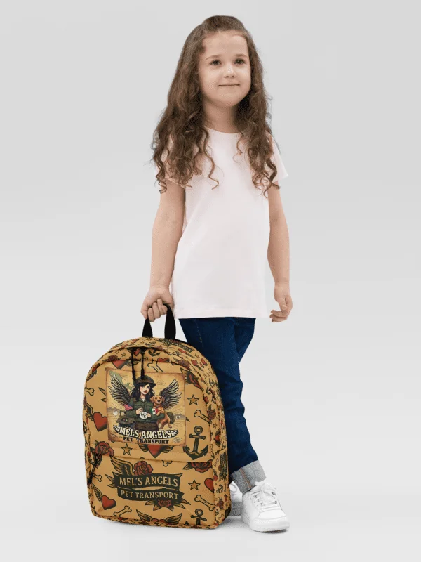 Mel’s Angels Tattoo Flash Logo Backpack – Vintage Chicano Style Travel Gear product image (3)