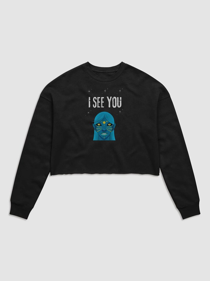 Celestial Smile Women's Fleece Crop Sweatshirt product image (1)