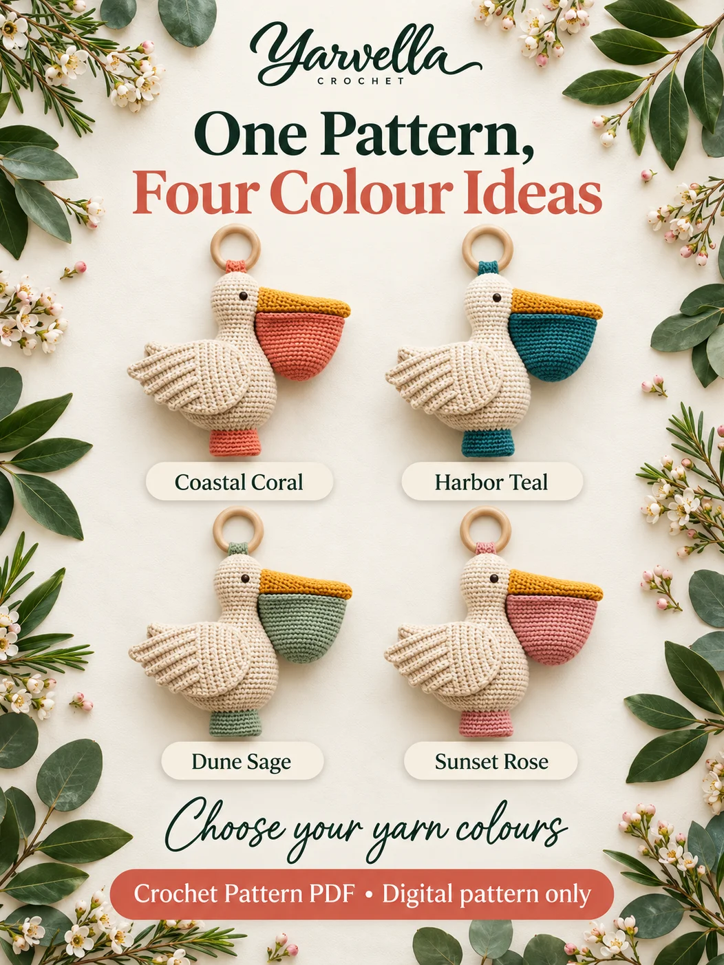 Pelican Grocery Bag Holder & Dispenser Crochet Pattern PDF – Kitchen Organizer product image (3)