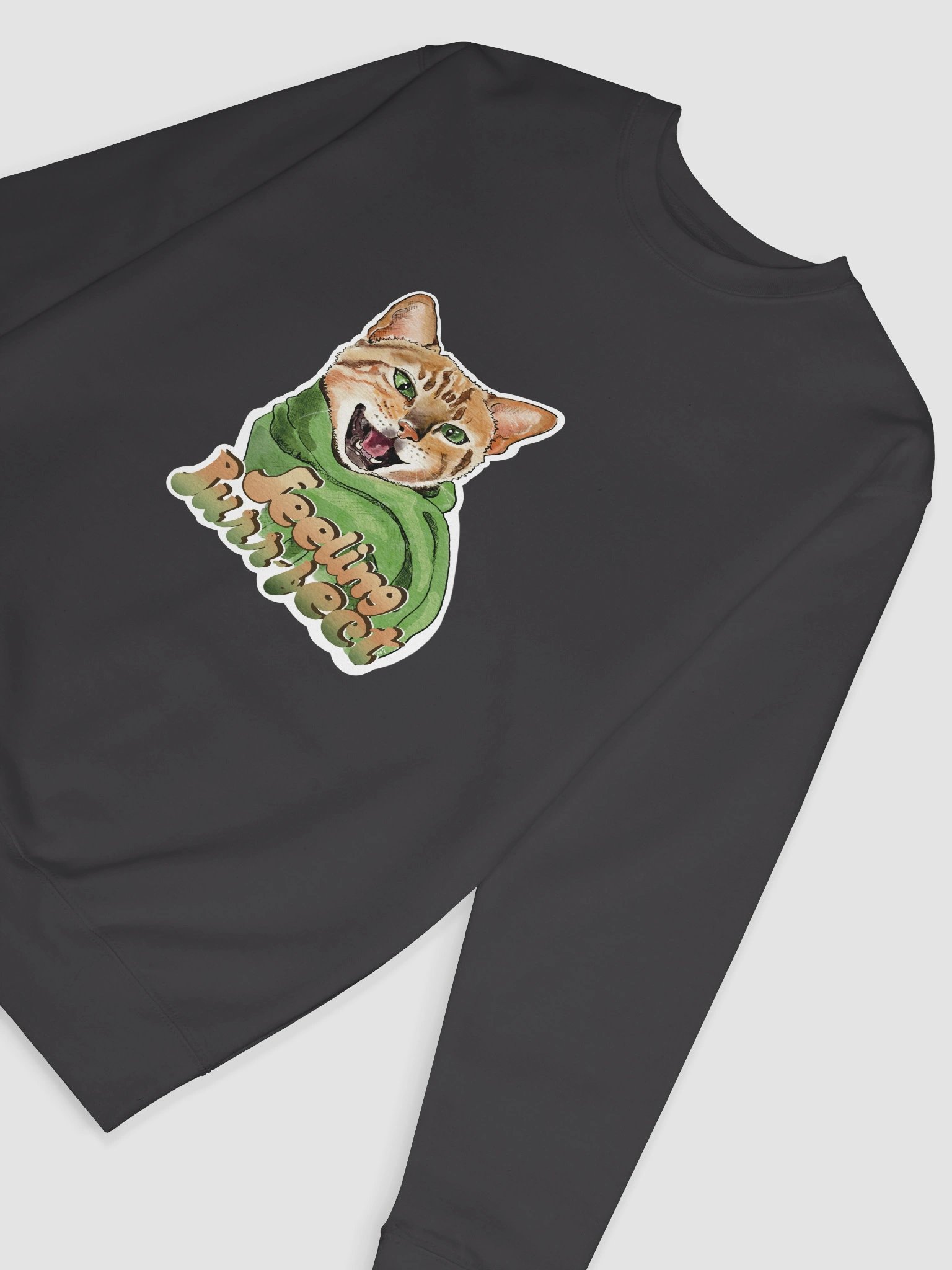 Feeling Purr-fect Cat with a scarf Sweatshirt All colors - Large Print product image (4)