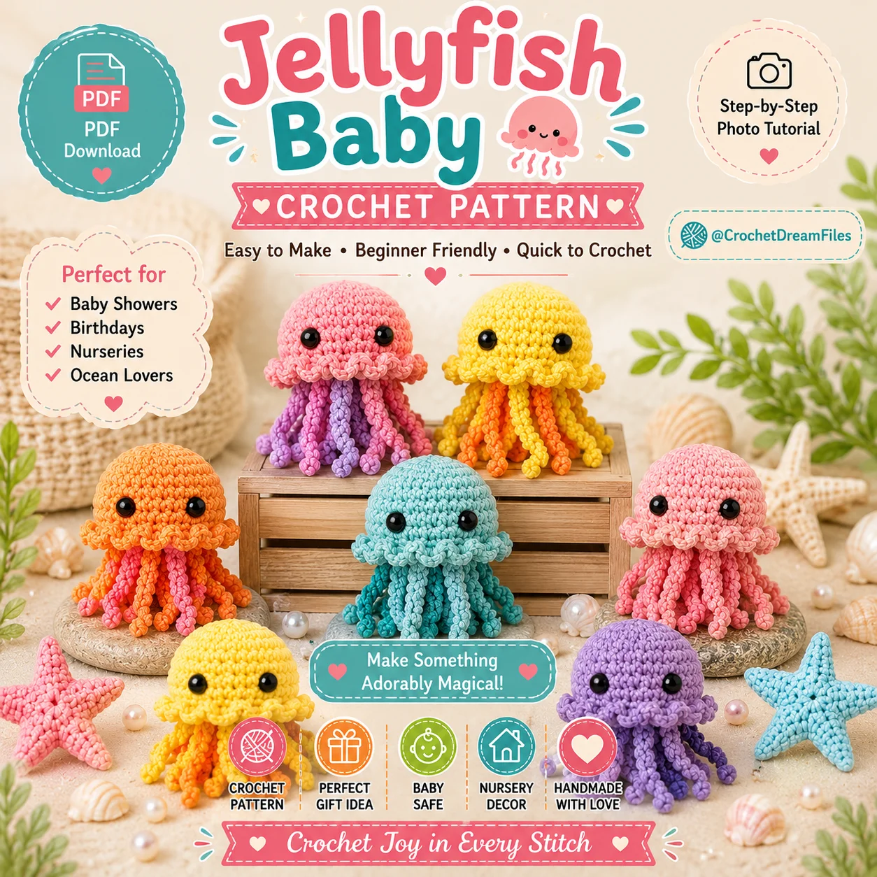 Jellyfish Baby Crochet Pattern product image (1)