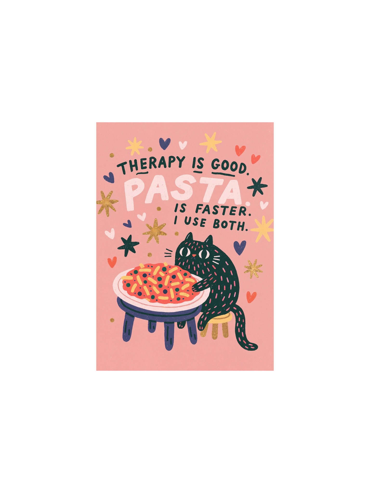 Therapy Is Good, Pasta Is Faster Cat Poster product image (6)