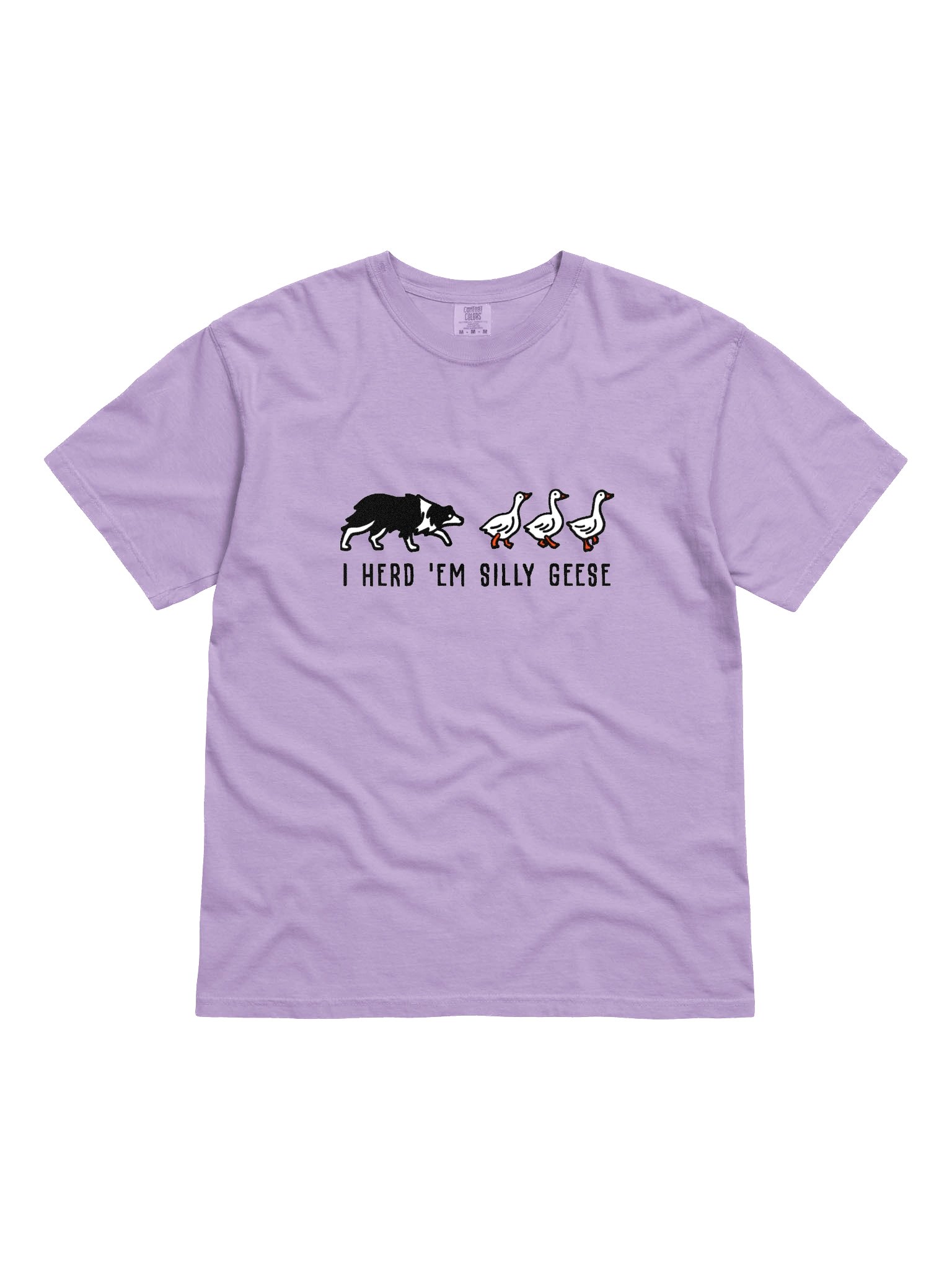 I Herd 'Em Silly Geese T-Shirt(Embroidered) of an Australian Shepherd(Black & White) product image (4)