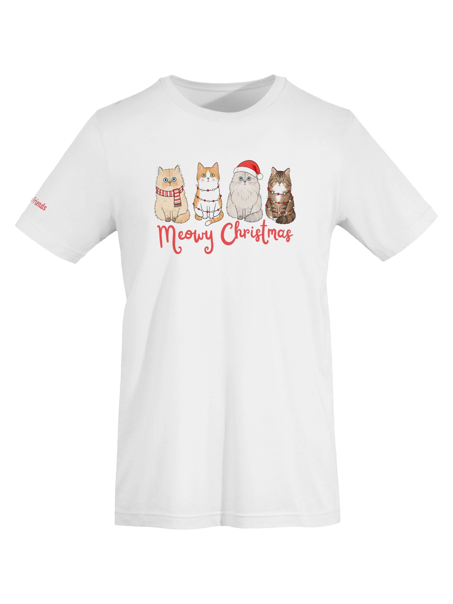 Kristin's Friends "Meowy Christmas" White T-Shirt product image (5)
