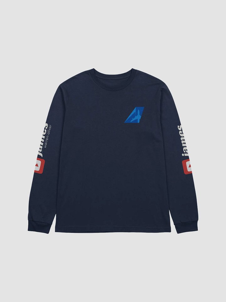 First Class Pyjama Long Sleeve Top (Navy) - Two-Tone Blue Tailfin product image (1)