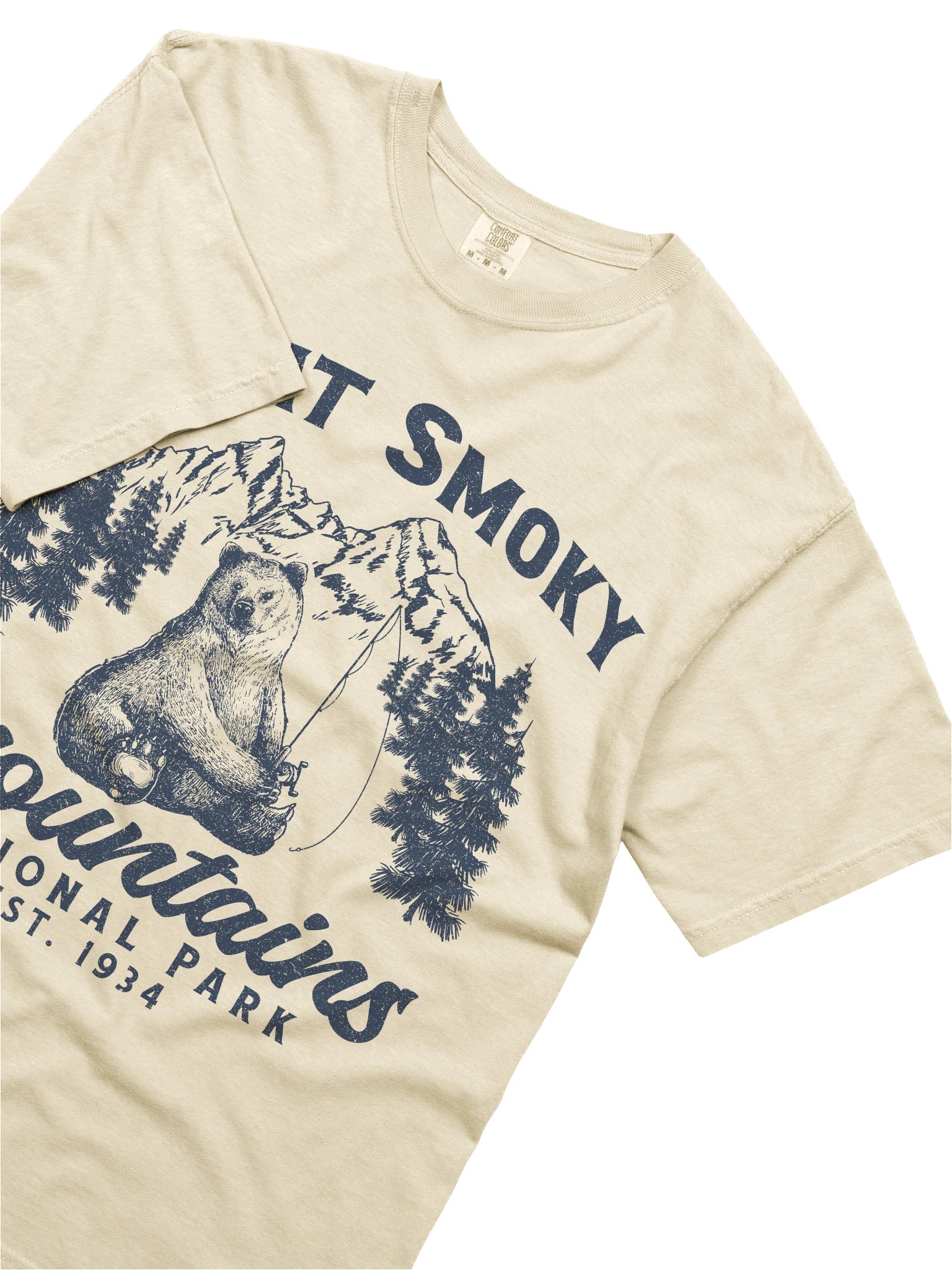 Great Smoky Mountains Fishing Shirt – Vintage Bear Angler National Park Retro Tee product image (5)