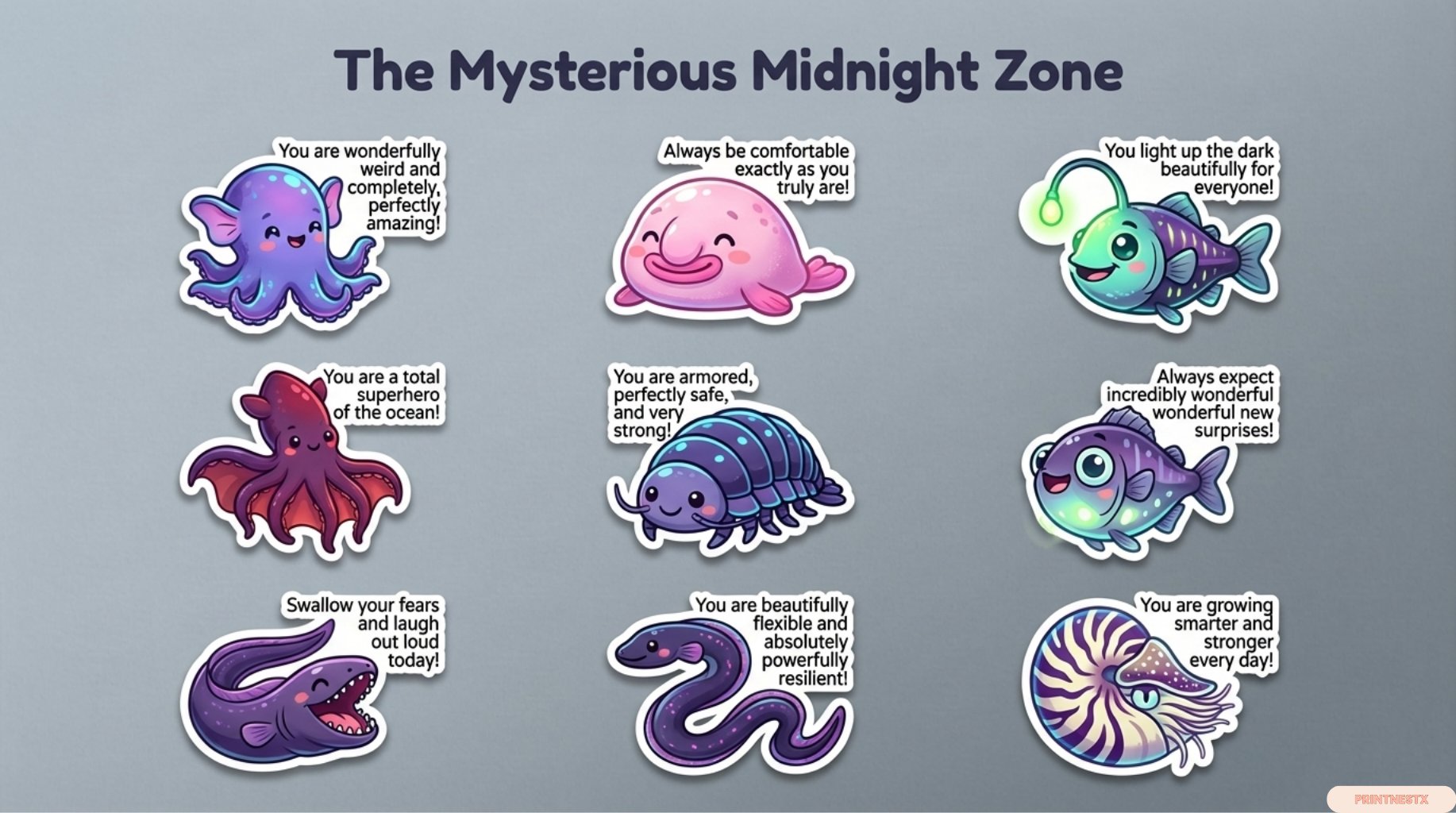 Ocean Animals Motivational Stickers for Kids – Printable Classroom Rewards (Digital Download) product image (4)