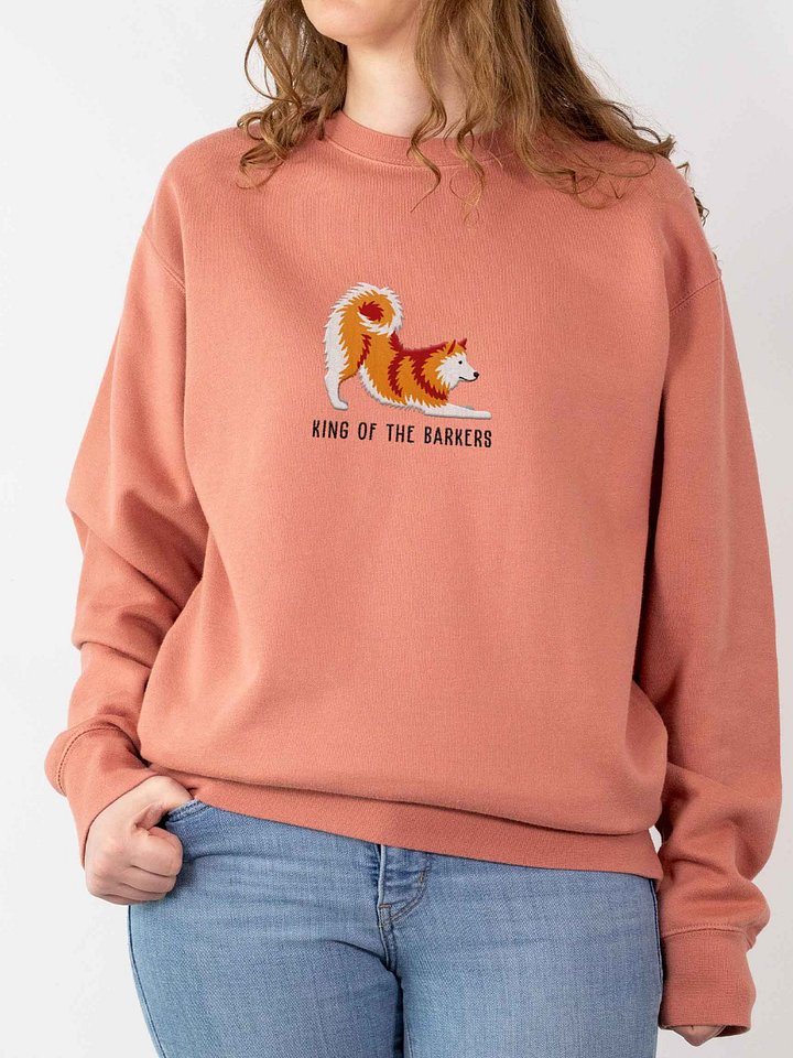 King of the Barkers Sweatshirt (Embroidered) of a Finnish Spitz(Gold) product image (2)