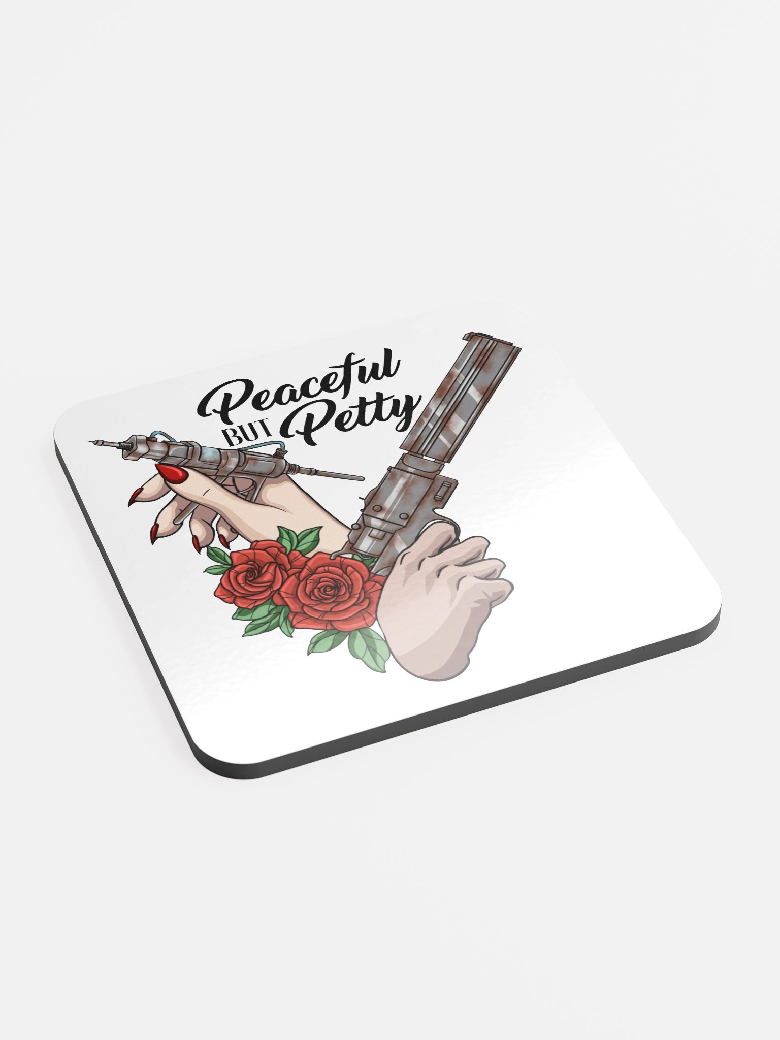 Peaceful but Petty Raider Cork Coaster product image (2)