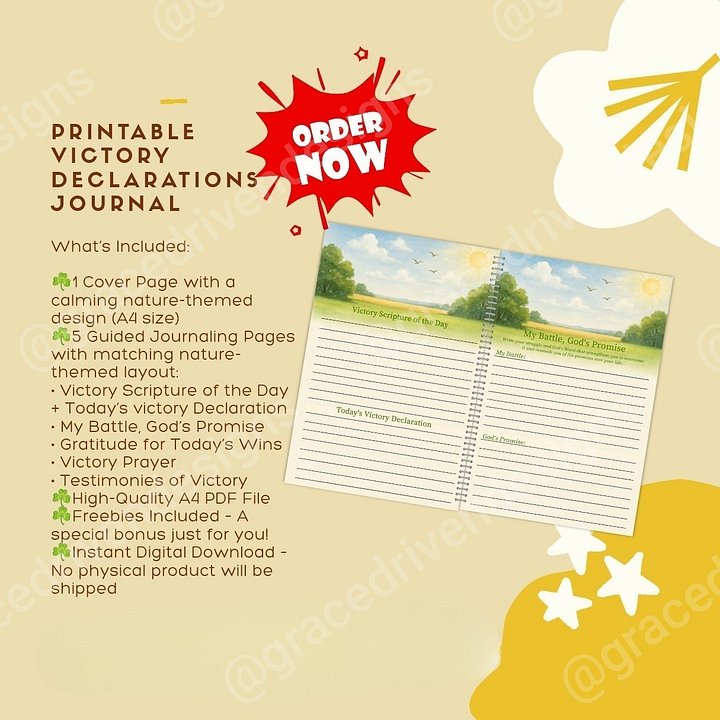 Printable Victory Declarations Journal | A4 PDF | Instant Download + Freebies product image (2)