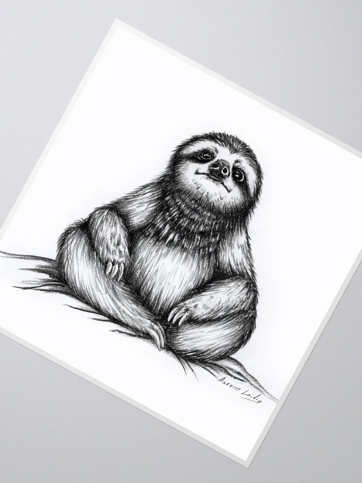 Stoic Meditation Sloth Vinyl sticker product image (6)