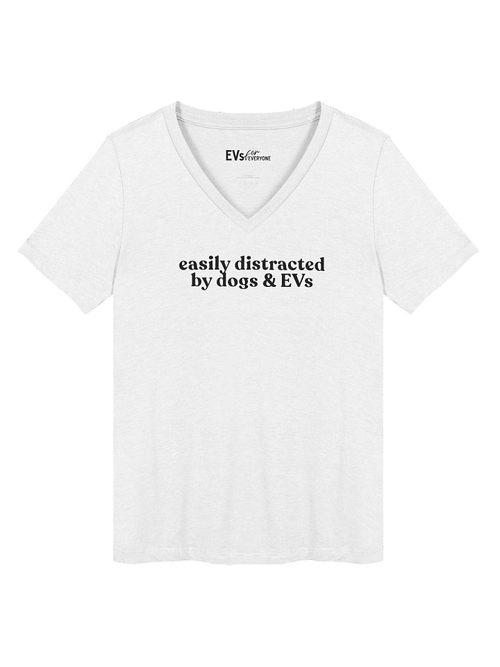 "Easily Distracted" Women's V-Neck in White product image (1)