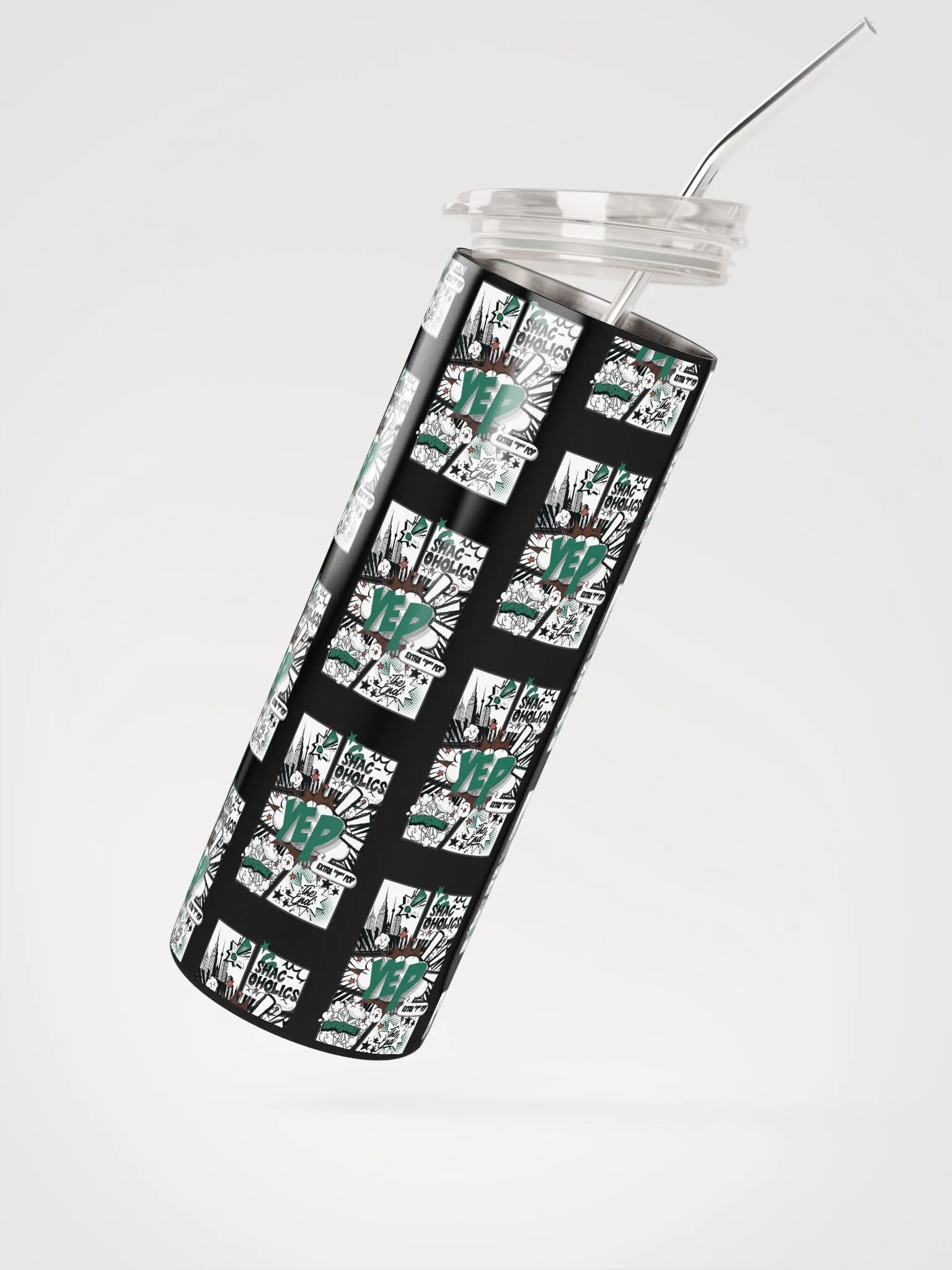 Shac-oholics Comic Blast Tumbler - Dark Green 