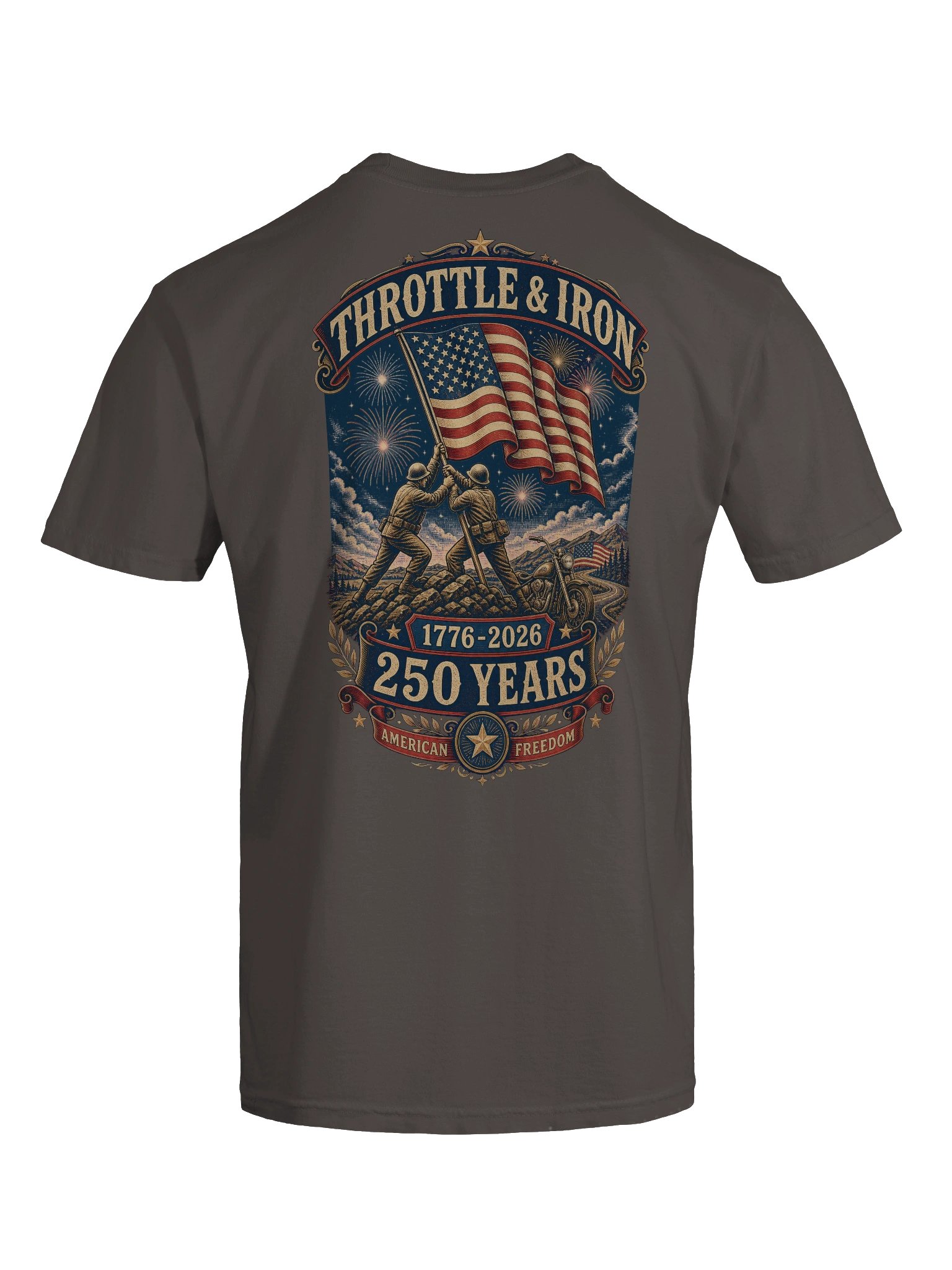 Throttle & Iron Americana 250th Anniversary Heavyweight Tee- Back Graphic product image (7)