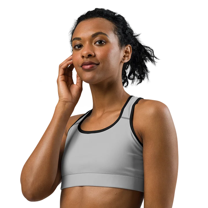 Minimal Gray All-Over Print Sports Bra product image (2)