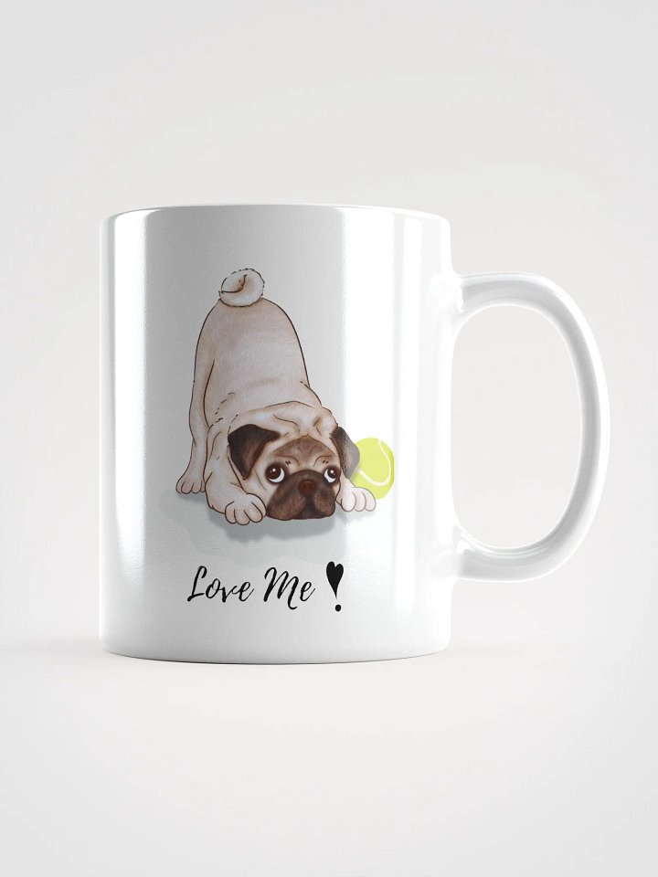 Playful Pug White Glossy Mug product image (3)
