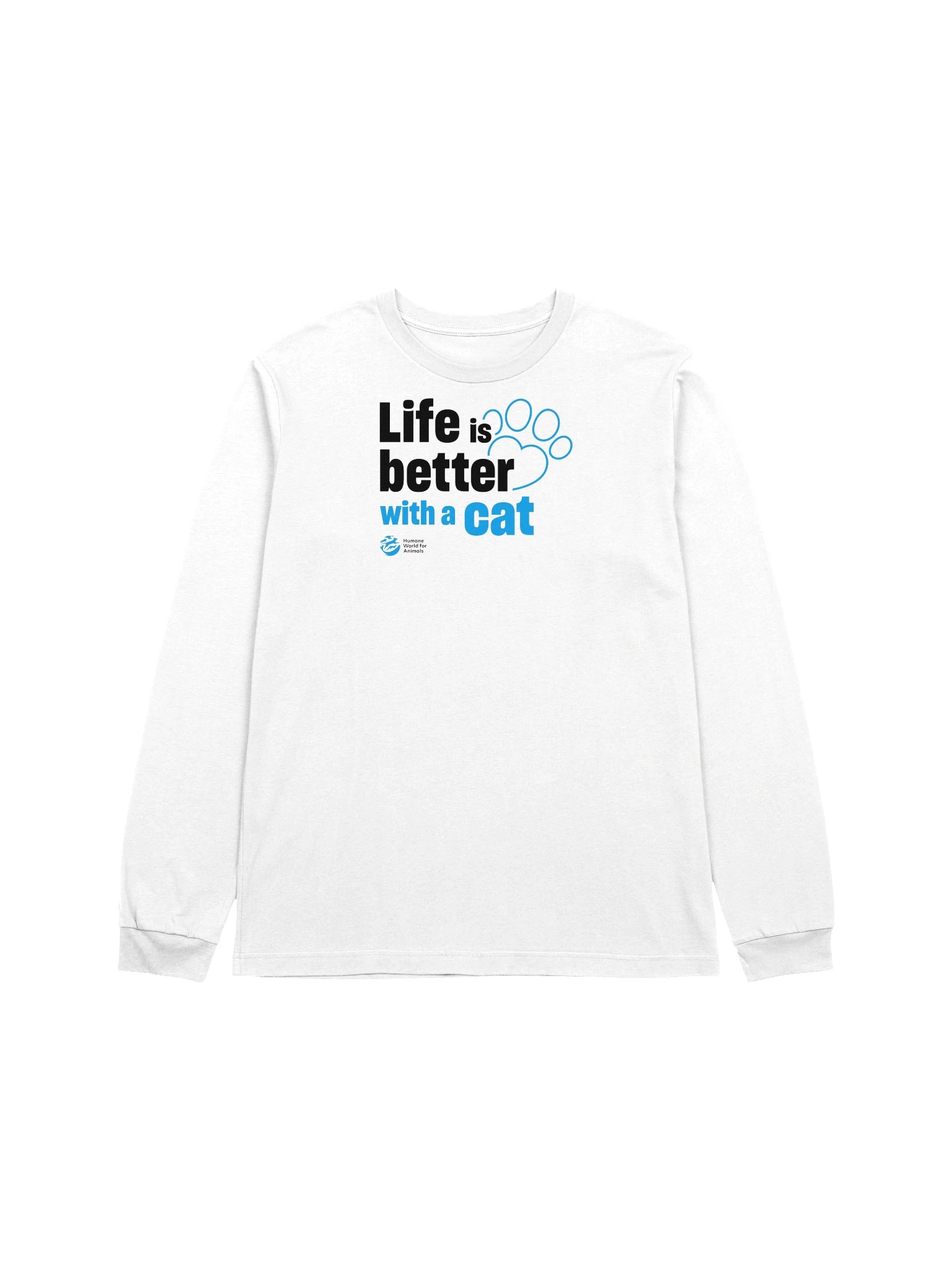 Life is better with a cat - typographic - Long sleeve tee product image (1)