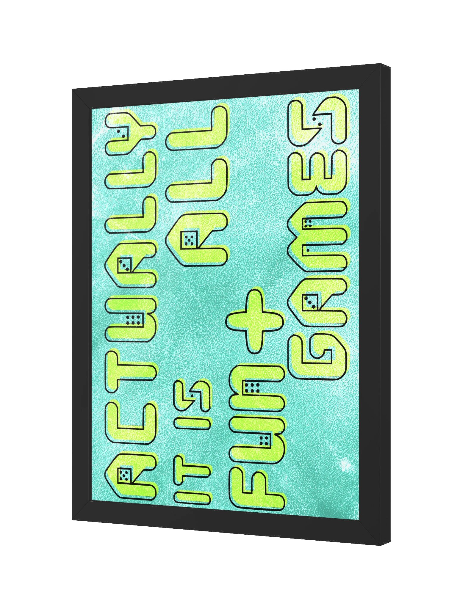 Neon Glitch Risograph Board Game Room Poster - FRAMED product image (5)