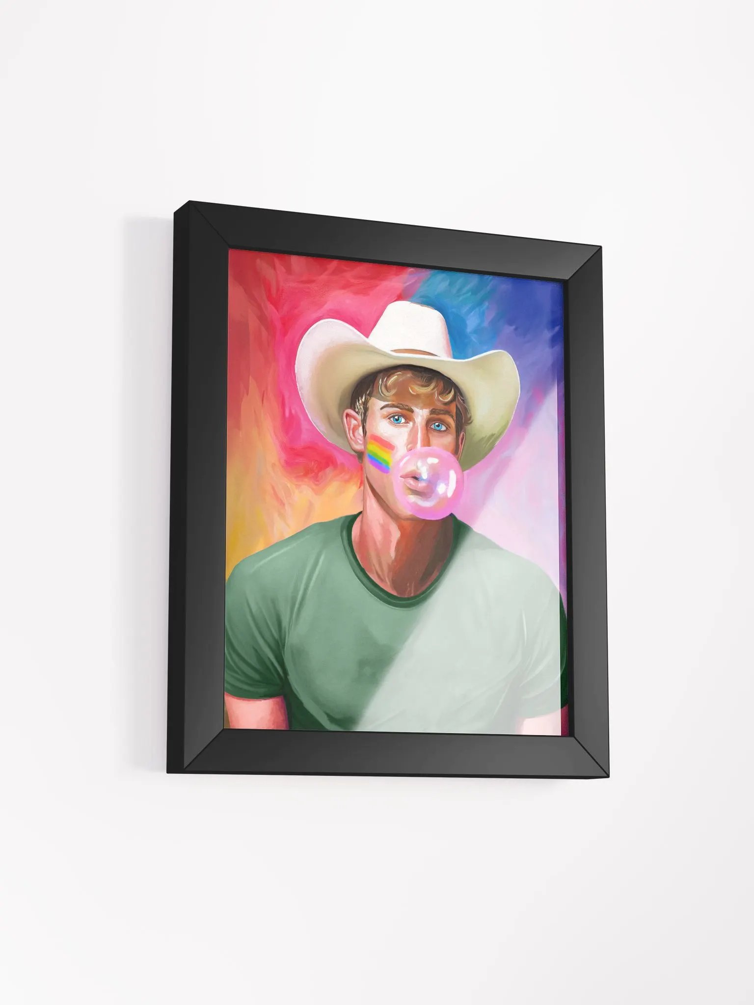 Gay Cowboy Pop Art Studio Framed Print product image (2)