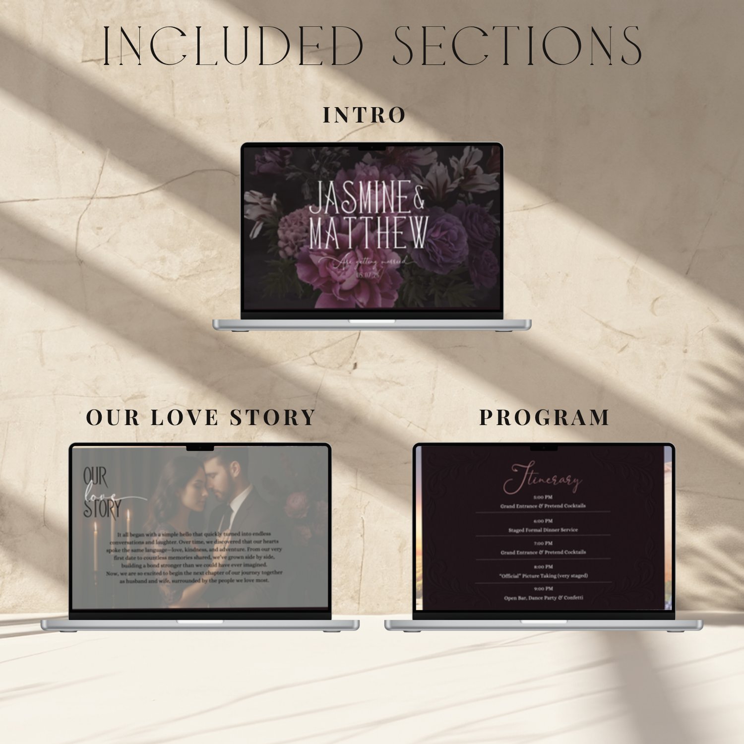 Midnight Bloom Wedding Website | Moody Floral Wedding Template | Editable Canva Website | RSVP Form | Fall Winery Candlelight Theme | Digital Invite product image (3)