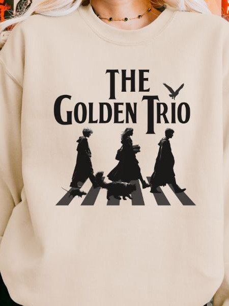 Golden Trio on Abbey Road Parody Vintage Cozy Fall Sweatshirt product image (11)