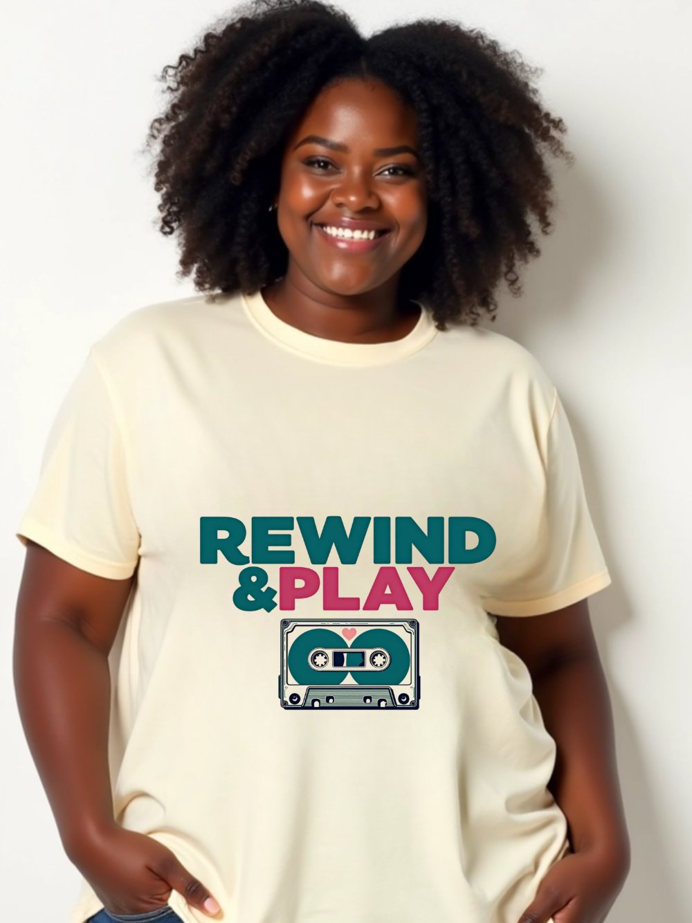 REWIND & PLAY Oversized Faded T-Shirt product image (1)